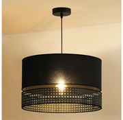 Duolla - Żyrandol na lince DOUBLE RATTAN 1xE27/15W/230V śr. 40 cm czarny