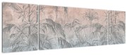Obraz - Tropikalne rośliny na ścianie (170x50 cm)