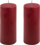 Bordowe świece filarowe 25x10 cm, zestaw 2 szt.