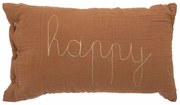 Poduszka dekoracyjna dziecięca HAPPY 50x30cm, brązowa