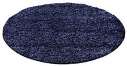 Dywan shaggy jednokolorowy granatowy koło 80 cm x 80 cm