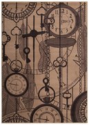 Dywan nowoczesny Zegary Brązowy 160 cm x 225 cm