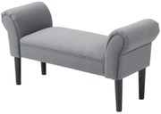 HOMCOM Ławka, Ławka do sypialni, Solidna konstrukcja, Miękkie wyściełanie, 102x36x51 cm, Szara