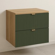 Szafka pod umywalkę WENA, ryflowane fronty, Willy, 60x60x47 cm, Szałwiowa/Orzech