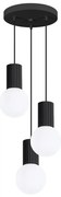 Lampa wisząca HALO 3P czarna ryflowana SOLLUX  LIGHTING