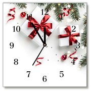 Zegar ścienny Kwadratowy Święta Prezenty Ozdoby Gałązki