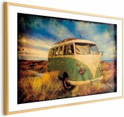 Plakat Retro bus 90x60 cm z ramą złotą z marginesem ARTGEIST B