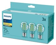 SET 3xLED Żarówka Philips E27/8,5W/230V 2700K
