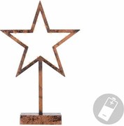 Świąteczna dekoracja - brązowa gwiazda na stojaku