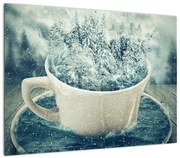 Obraz - Zimowy świat w kubeczku (70x50 cm)