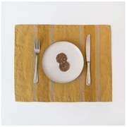 Tekstylna mata stołowa 45x45 cm Amber Bronze Stripes – Linen Tales