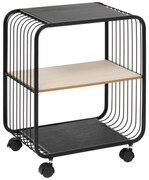 Półka mobilna NOIR, 2-poziomowa, metalowa, 43,3 x 28 x 53 cm