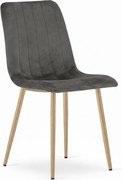 Ciemnoszare aksamitne krzesło LAVA GRAPHITE GRAY