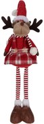 Świąteczny renifer stojący Becky, teleskopowe nogi, 46 cm