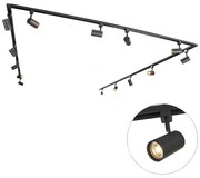 Inteligentny 1-fazowy system oświetlenia szynowego z 14 żarówkami Wifi GU10 czarny - Iconic Jeana