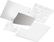 Nowoczesna lampa sufitowa 1088/90-FA Białe szkło i srebrny liść 4xE27