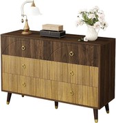 Nowoczesna komoda 3-szufladowa - 120 x 40 x 81 cm - do salonu/jadalni/korytarza - MDF + płyta wiórowa - naturalna