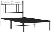 Czarne Metalowe Łóżko Industrialne 100X200 Cm A3-R36
