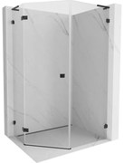 Mexen Lunar L kabina prysznicowa pięciokątna uchylna lewa 80 x 100 cm, transparent, czarna - 831L-080L-100P-70-00-L