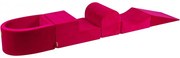 Piankowy Zestaw Do Zabawy Z Suchym Basenem 57x45x30cm, Bez Piłek, Plac Zabaw Dla Dziecka, 5 Elementów, Welurowy, Magenta - Meowbaby®