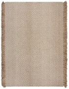 Beżowy dywan z mieszanki wełny tkany ręcznie 160x230 cm Rene Fringed Ribbed – Flair Rugs