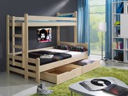 Łóżko piętrowe BULLOCK 200x120 sosna trzyosobowe MEBLOBED