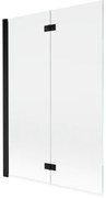 Mexen Mist parawan nawannowy 2-skrzydłowy lewy 120 x 150 cm, transparent, czarny - 8A9-120-002-70-00-L