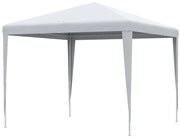 Outsunny Pawilon Ogrodowy Imprezowy Pawilon Pawilon Ogród Festiwalowy Namiot System Klikający 90 g/m² PE-Plachta Stal Biały 2,7 x 2,7 m