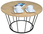 Stolik kawowy z metalowym stelażem dąb lancelot F6-D49