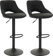Zestaw 2 stołków barowych MCW-N64,  czarny
