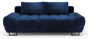 Granatowa 3-osobowa sofa rozkładana z aksamitnym obiciem Windsor &amp; Co Sofas Cirrus