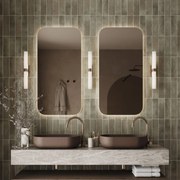 Lustro prostokątne bez ramy oszlifowane obracalne z podświetleniem ROUND Classic LED | Różne rozmiary | Różne kolory szkła : Kolor tafli szkła - Brąz, Rozmiar - 60 x 120 cm