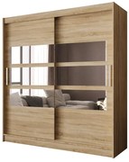 Brązowa nowoczesna szafa przesuwna z lustrem S0-B84