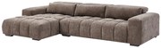 Kanapa narożna lewostronna z teksturowaną tapicerką taupe - LOPONZA