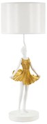 Lampa stołowa w biało-złotym kolorze z tekstylnym kloszem (wysokość 90,5 cm) Dancer – Mauro Ferretti
