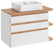 Szafka z umywalką z szufladami Biały połysk N2-R62