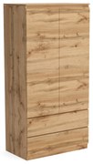Szafa 90cm Garderoba z 2 szufladami i wieszakiem LUNA Dąb Wotan