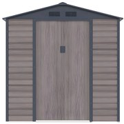 Wiata ogrodowa ADELMO ze stali galwanizowanej, drewnopodobnej – kolor szary – 4,15 m²