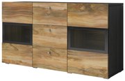 Komoda BAROS 2D3S 132cm orzech/czarna HELVETIA