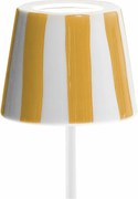 Lampa stołowa LED Poldina Lido w żółte paski, akumulatorowa i ściemnialna, do 12 h pracy, do użytku zewnętrznego, IP65