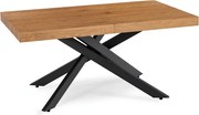 Stół Prostokątny Rozkładany HAMPTON 160-240 cm Dąb/Czarny do Jadalni Loft