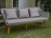 Nowoczesna sofa 173cm trzyosobowa z technorattanu na taras LARGO + stolik gratis