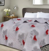 Narzuta na łóżko HEARTIZIA HEXAGON, jasnoszara Rozmiar: 170 x 210 cm