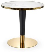 Stół MORATA 79x79 biały marmur/złoty HALMAR