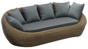 Kanapa 3-osobowa ogrodowa z technorattanu naturalny ciemny - WHITEHEAVEN marki MYLIA