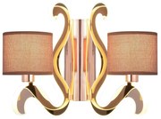 LED Kinkiet AMBROSIA 2xE14/40W/230V + LED/12,3W miedź