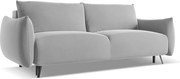 Kanapa 3-osobowa z funkcją spania - z tkaniny welwetowej - szary - MALIE