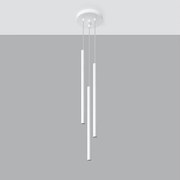 Lampy wiszące nowoczesny Brill, stal - 3 źródło światła 4000K - L.20 x H.90 cm - biały