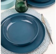 Zestaw obiadowy 12 szt. niebieski/porcelana