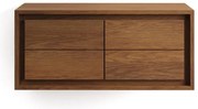 Ciemnobrązowa wisząca szafka pod umywalkę z litego drewna tekowego 90x40 cm Kenta – Kave Home